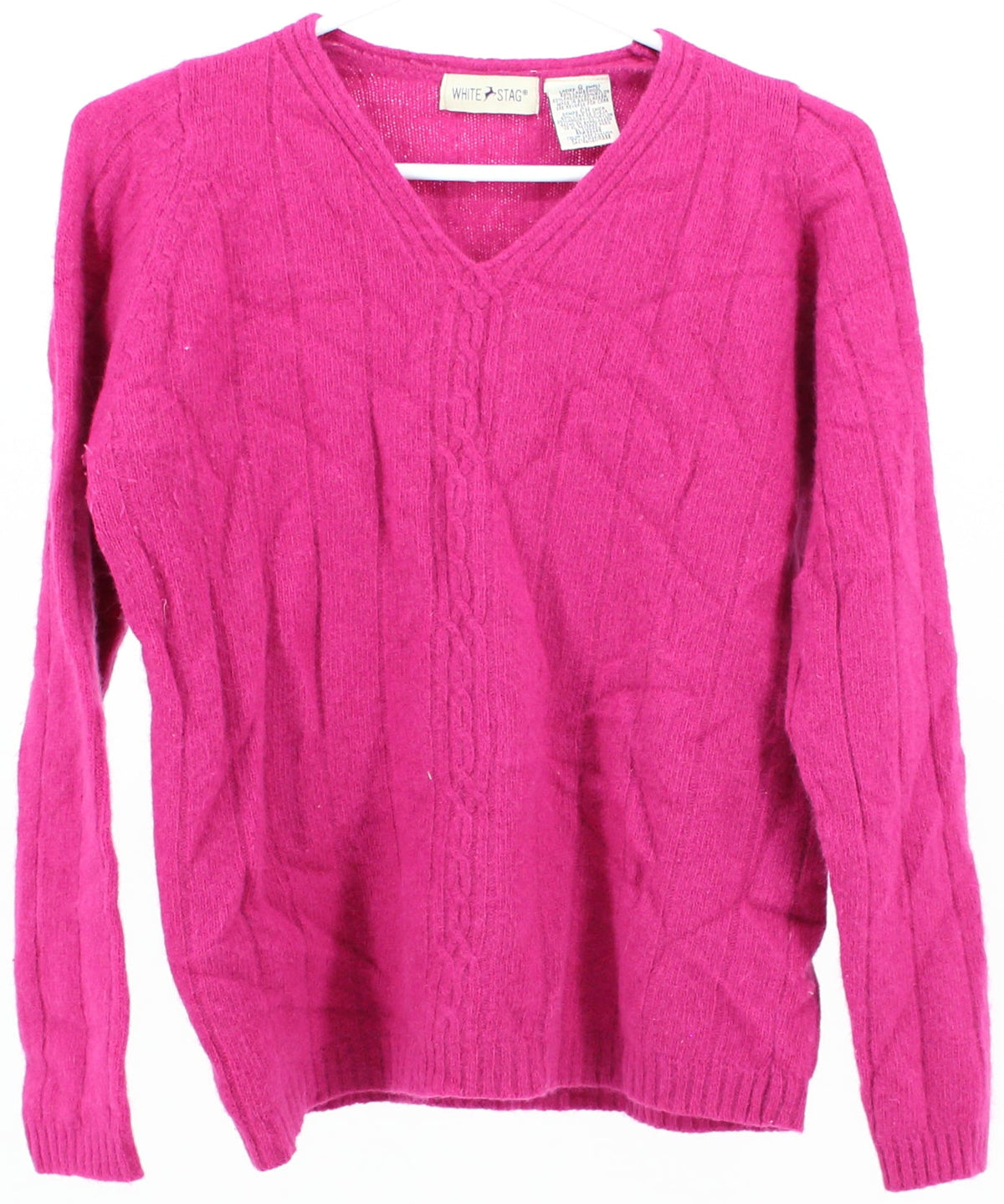 White Stag Pink V Neck Sweater