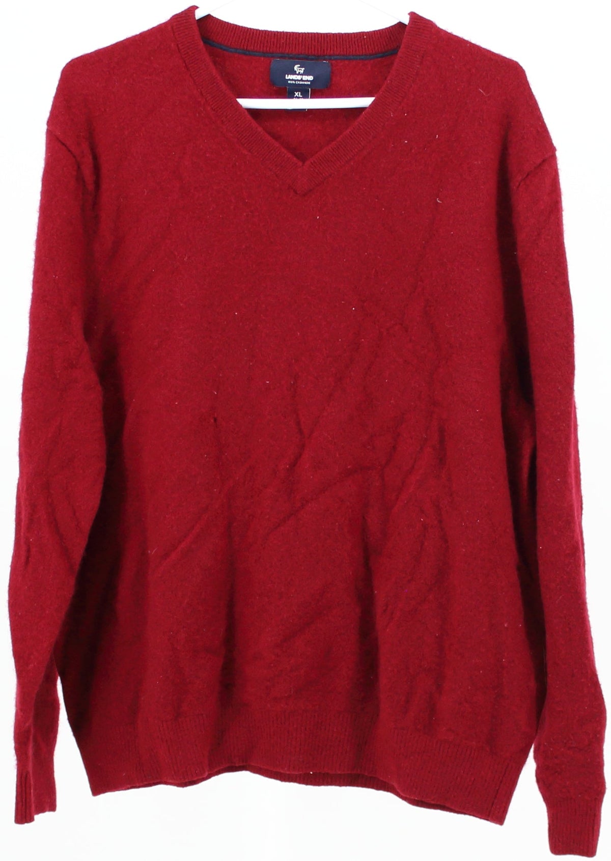 Lands' End Burgundy V Neck Sweater