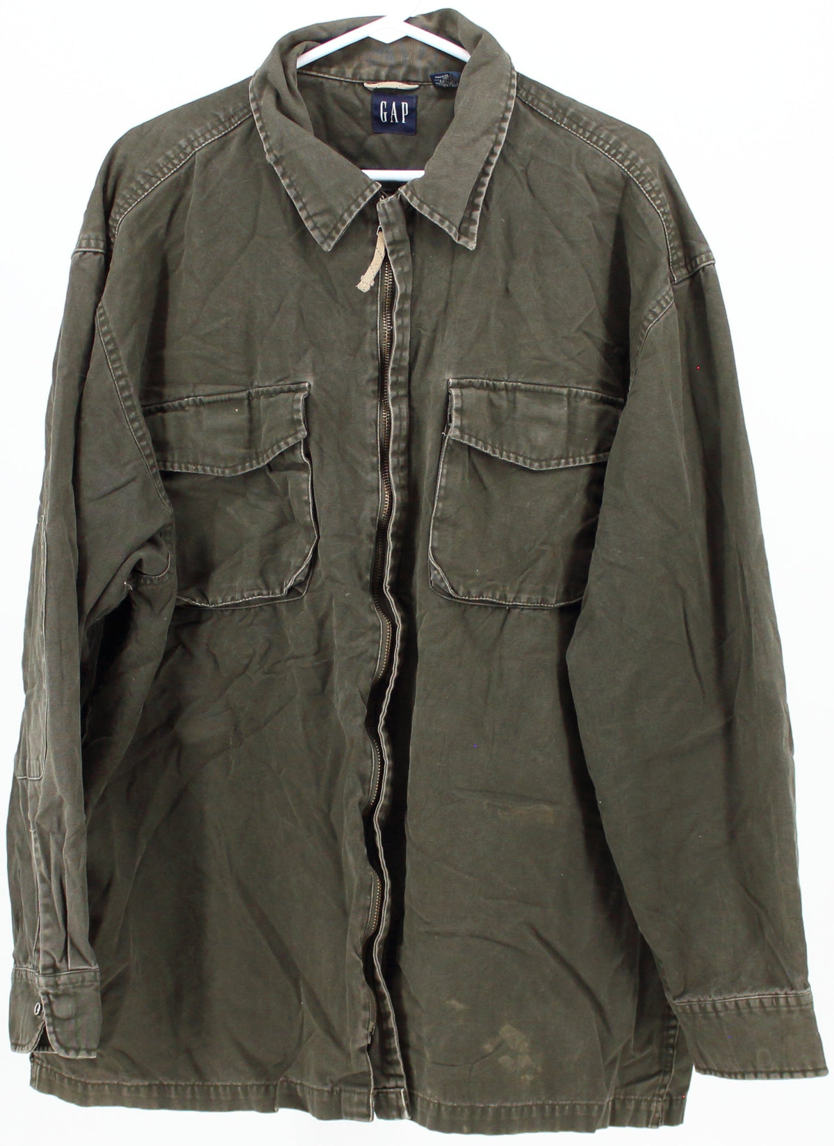 Gap Military Green Zipper Shirt