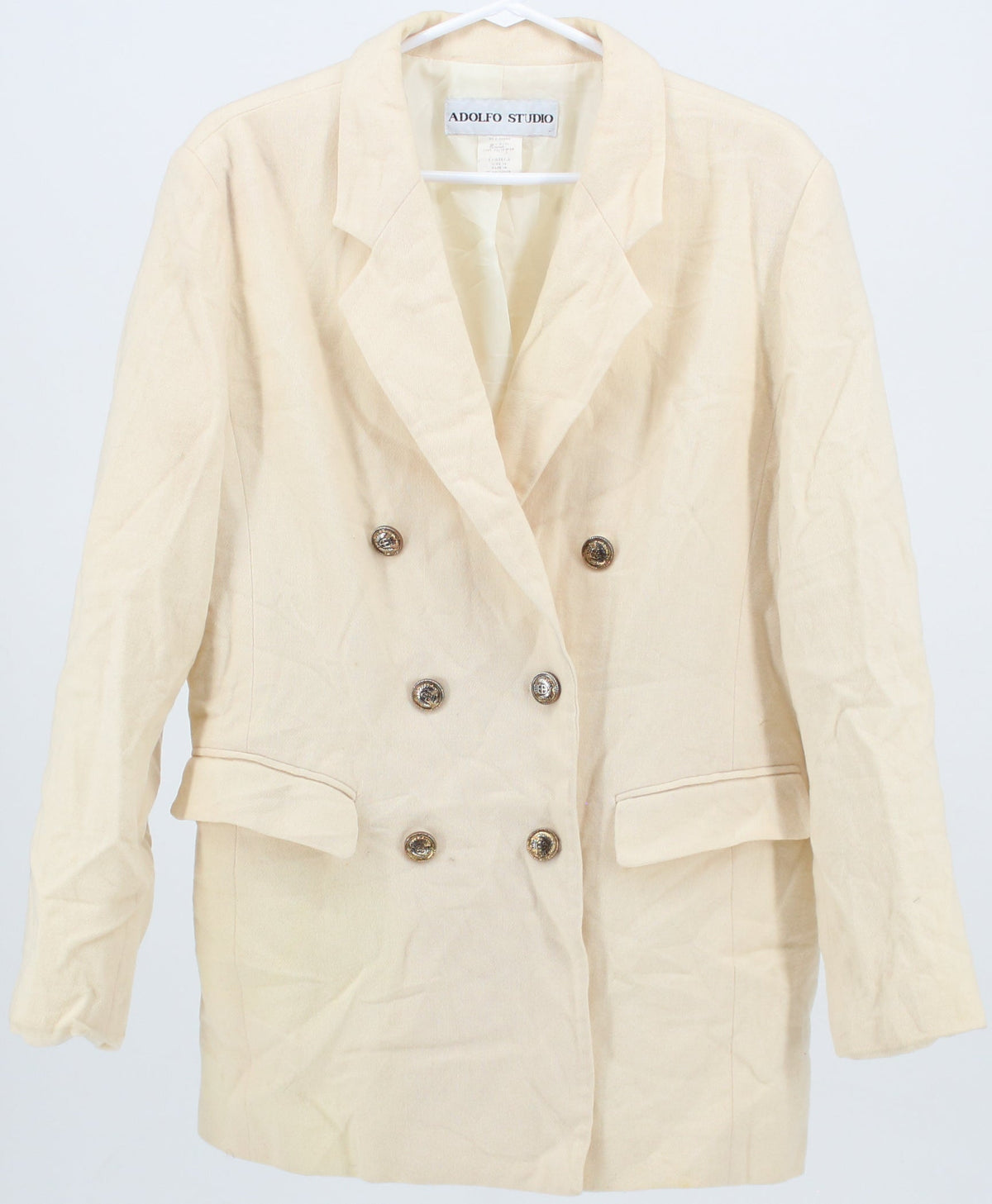 Adolfo Studio Cream Wool Blazer