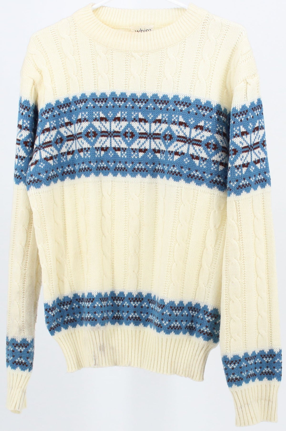 Whim Cream Jacquard Knit Sweater