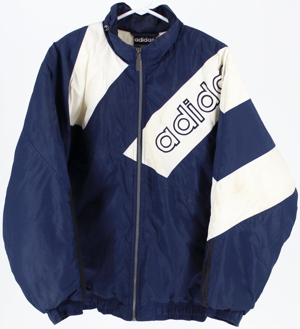 Adidas Blue and White Nylon Jacket