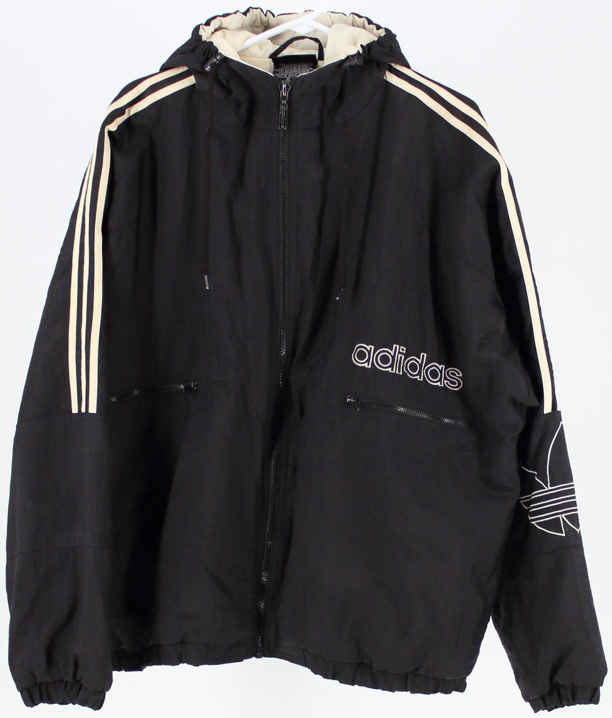 Adidas Black and Cream Nylon Jacket