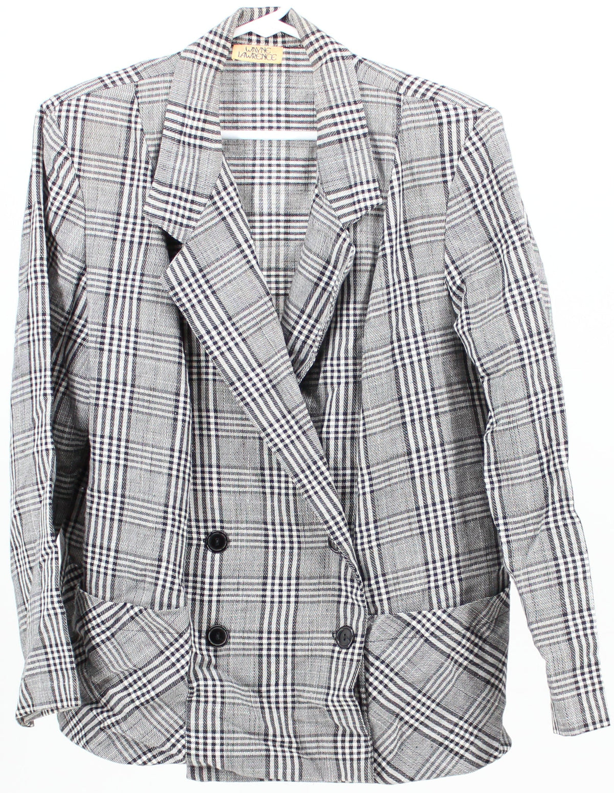 Wayne Lawrence Black and White Plaid Blazer