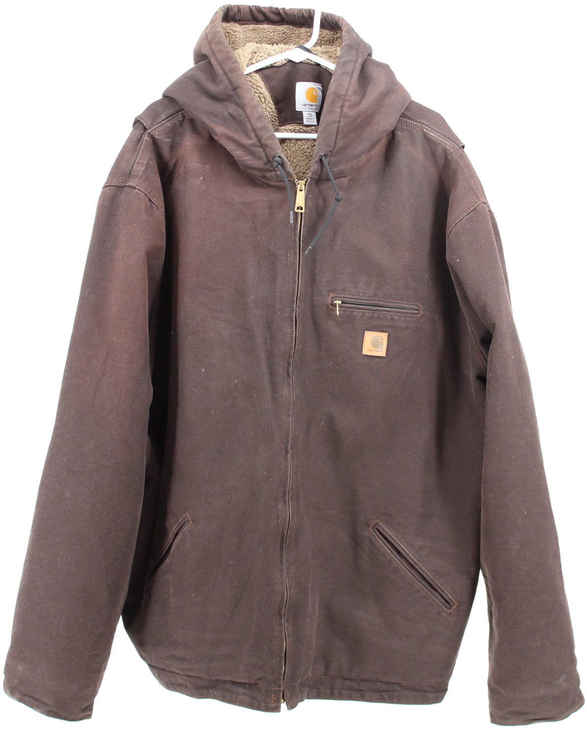 Carhartt Brown Hooded Sherpa Lined Jacket