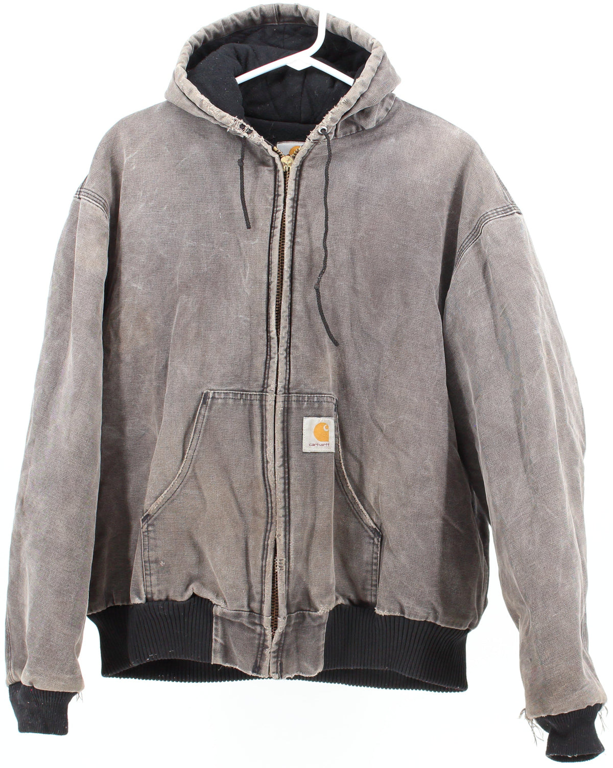 Carhartt Grey Hooded Bomber Jacket