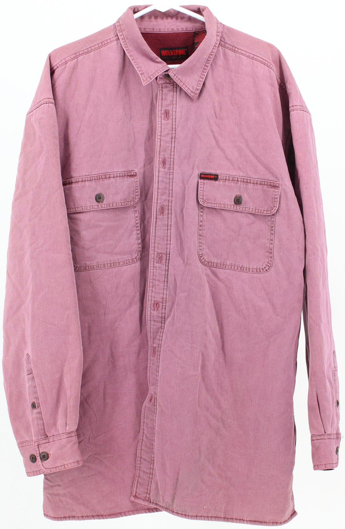 Wolverine Boots and Gear Pink Corduroy Fleece Lined Shirt