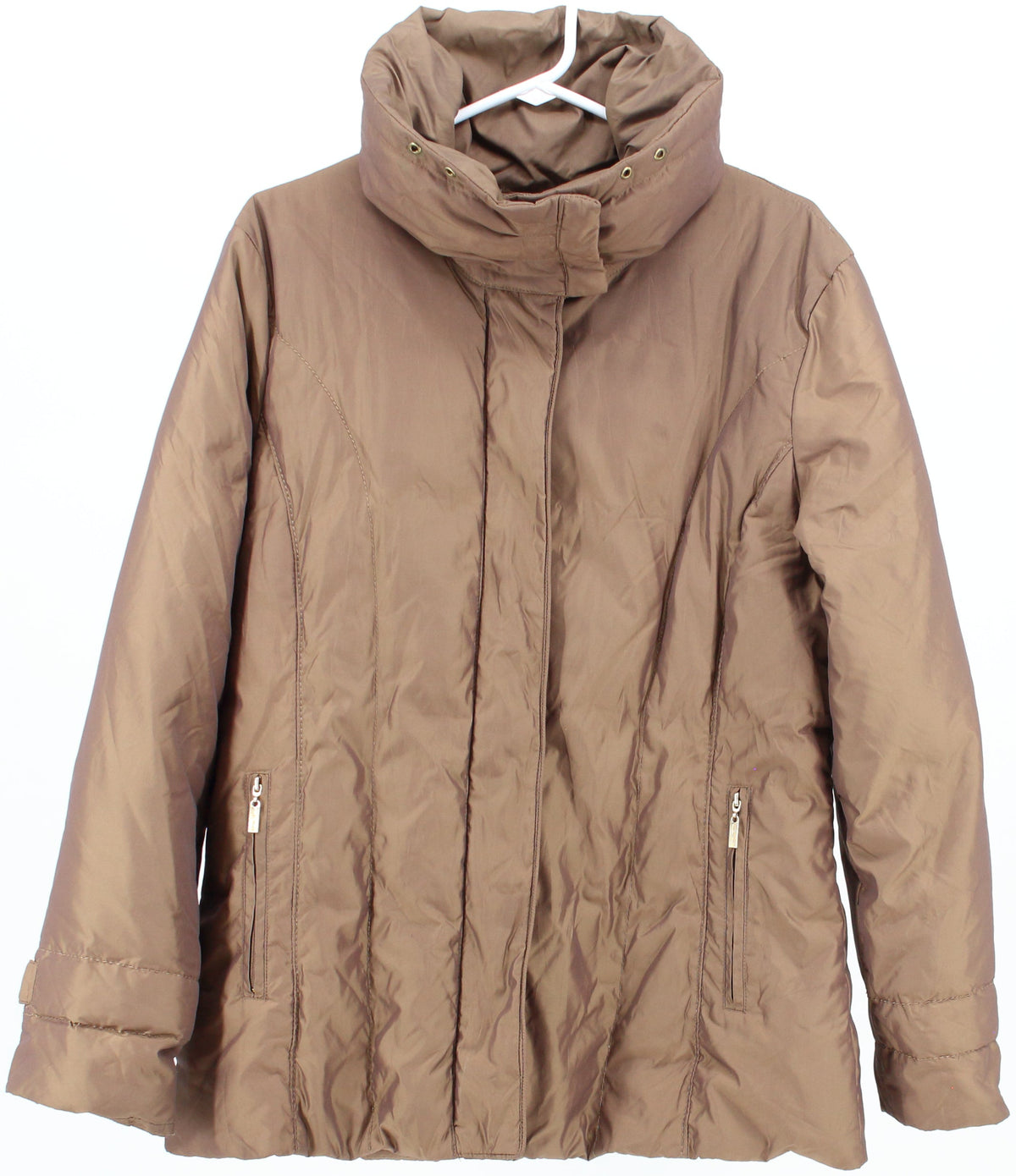 Ellen Tracy Brown Puffer Jacket