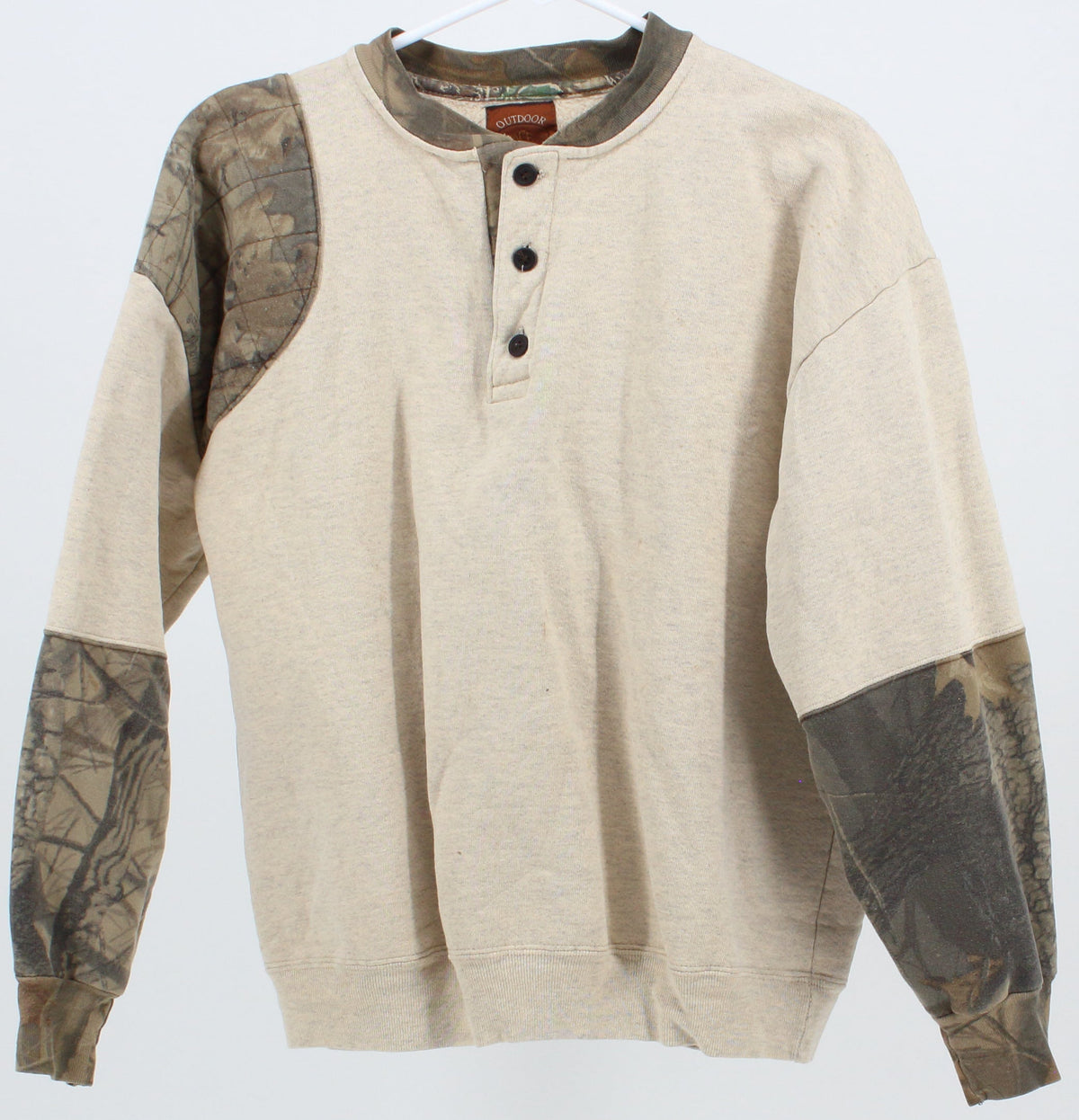 Ace Outdoor Outfitter Beige Buttons Sweatshirt