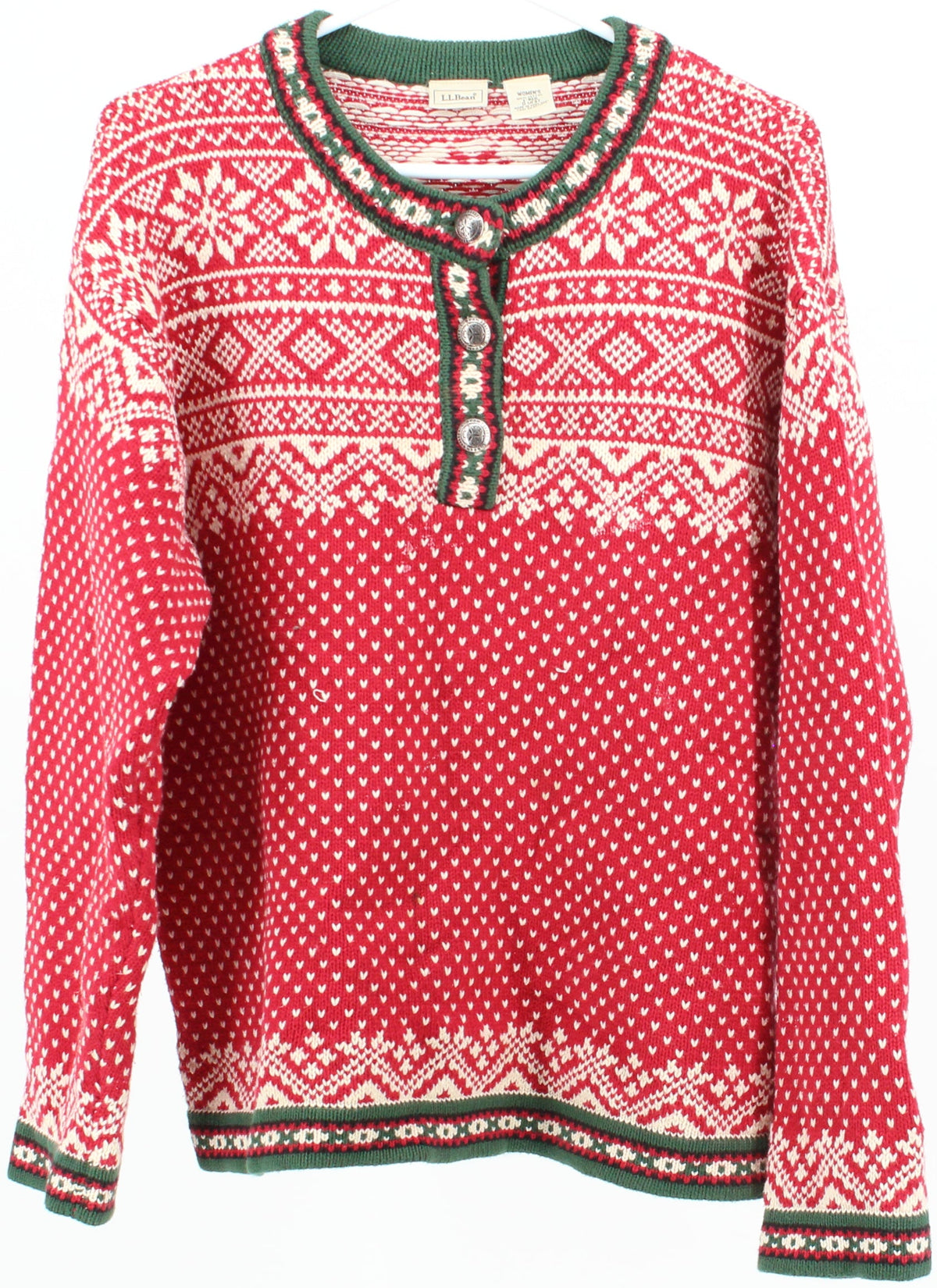 L.L.Bean Red and Green Sweater