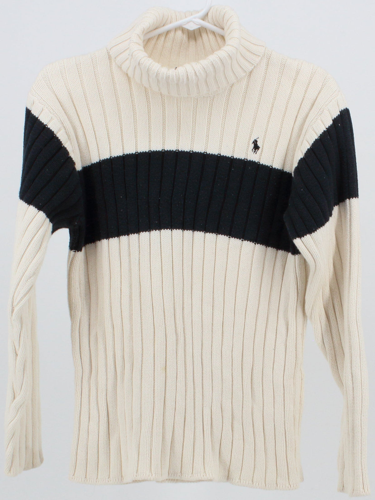 Polo by Ralph Lauren Turtleneck Cream and Black Sweater