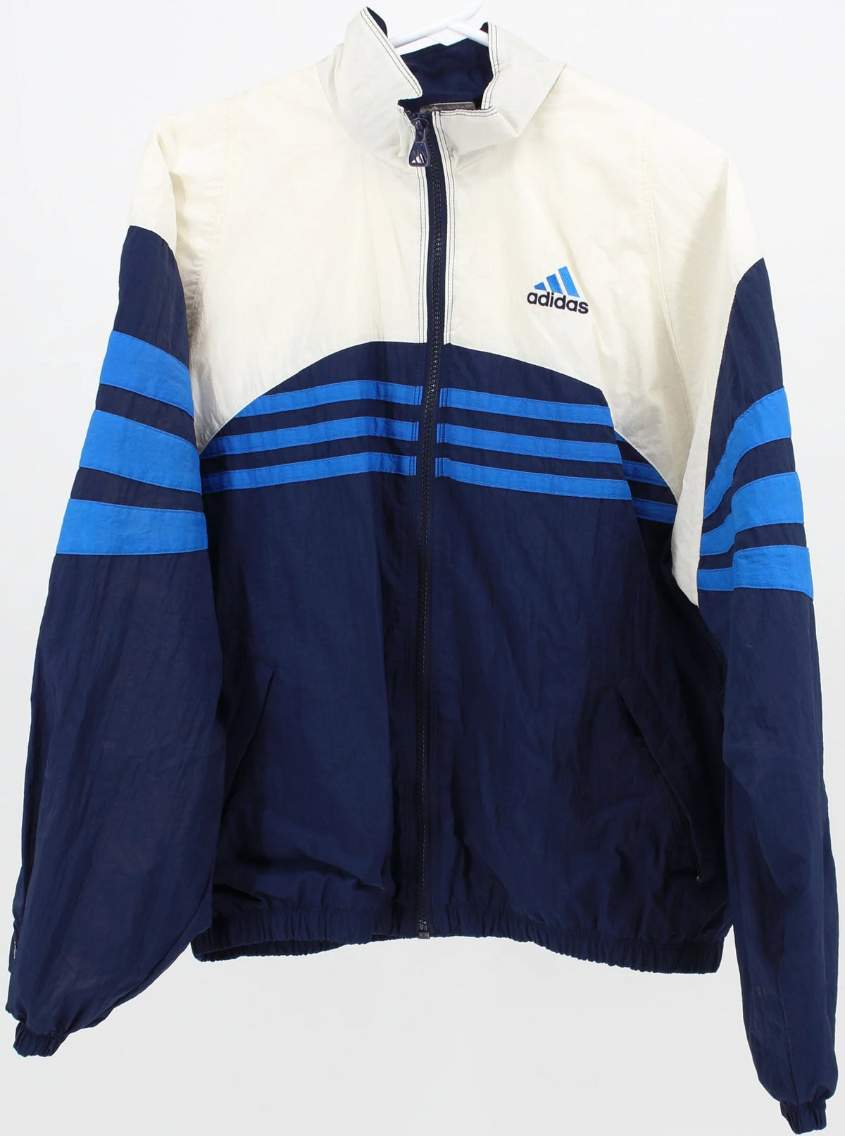 Adidas Blue And White Windproof Jacket