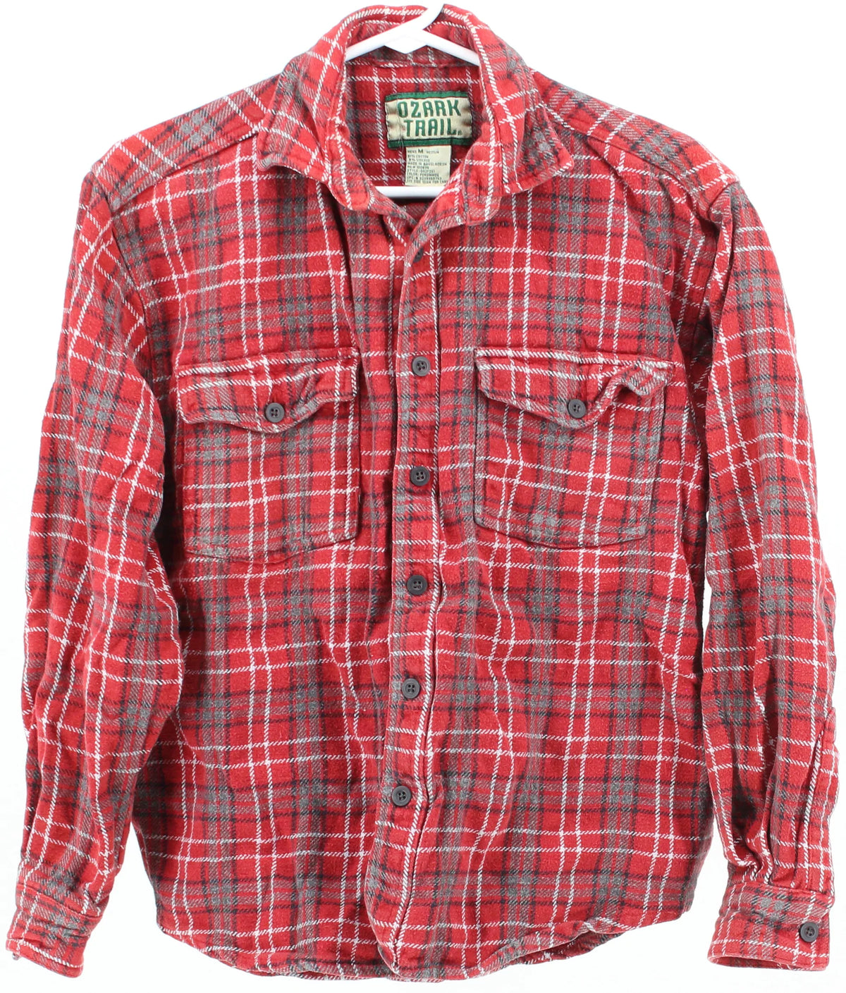 Ozark Trail Red and Grey Plaid Flannel Shirt