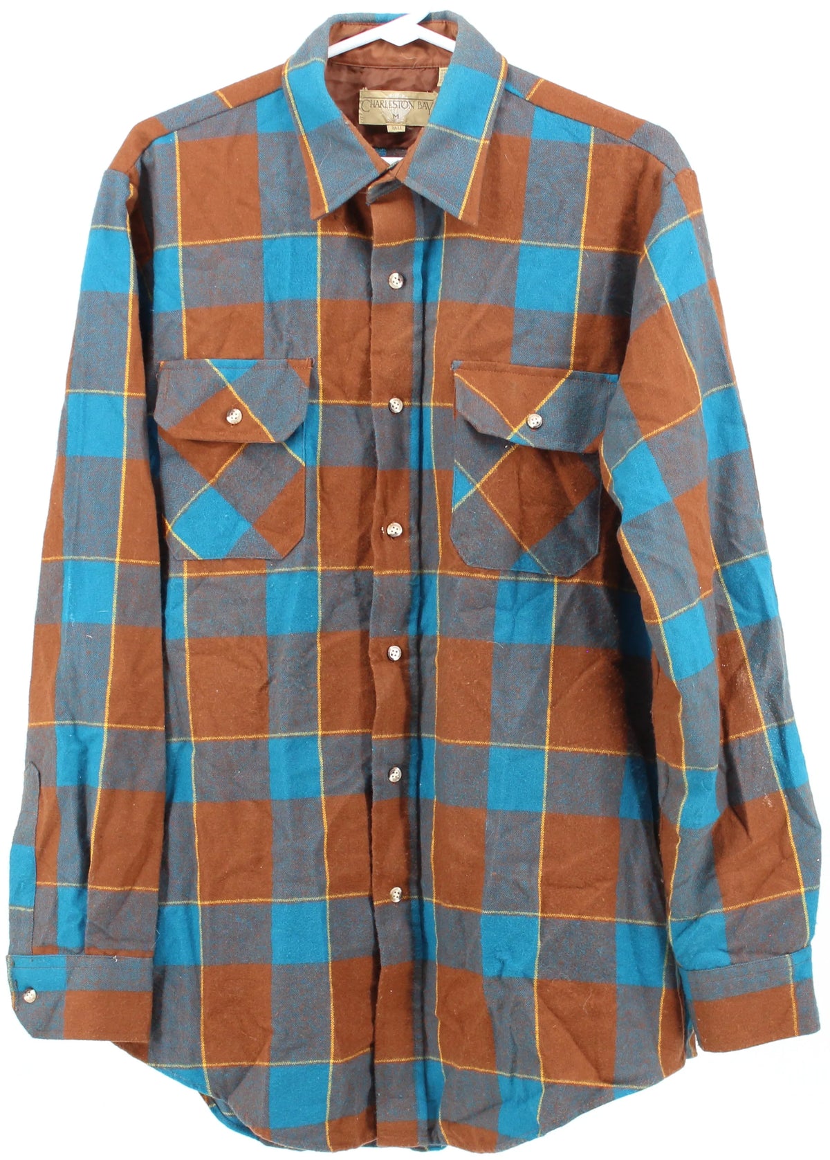 Charleston Bay Brown and Blue Plaid Flannel Shirt