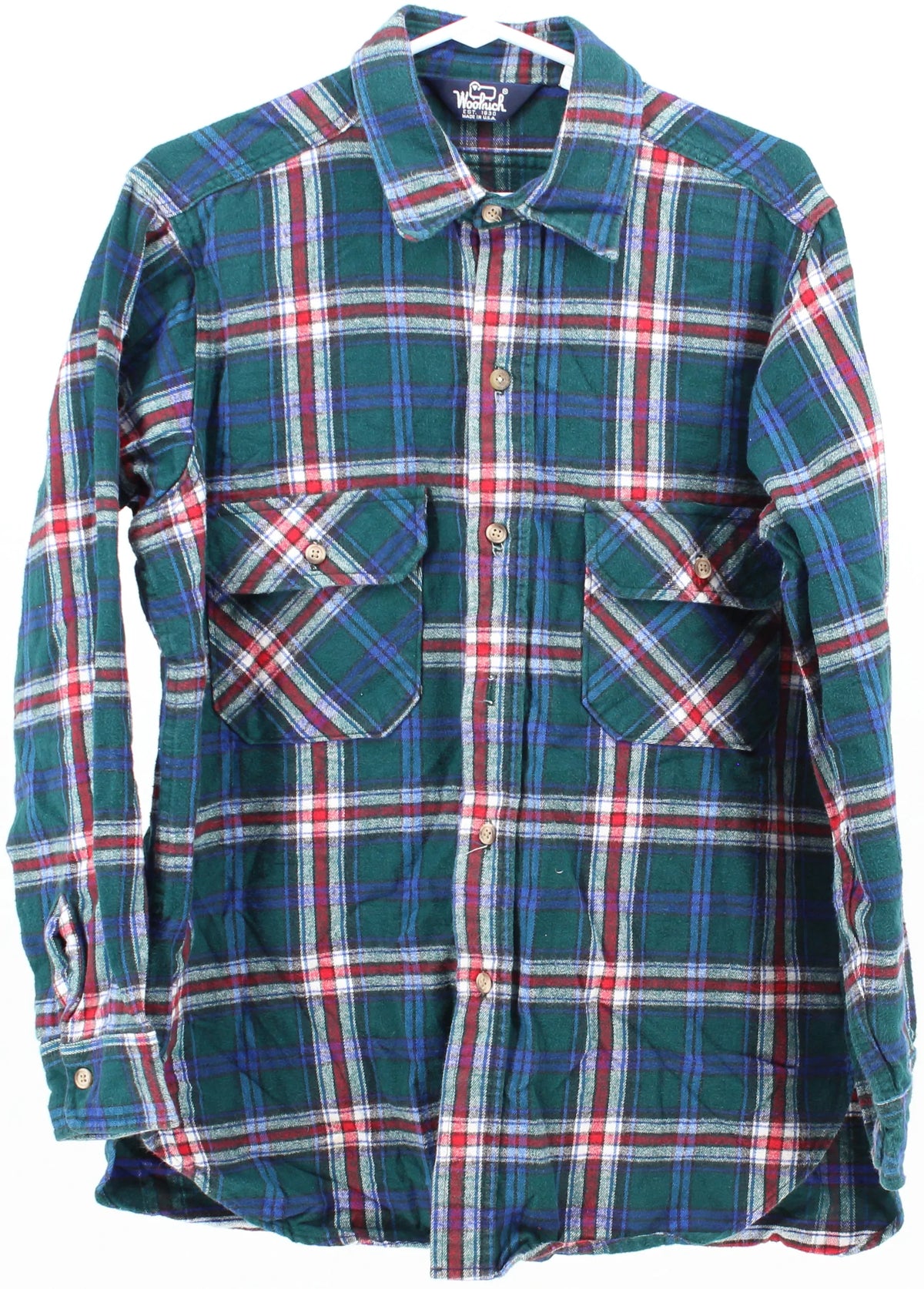 Woolrich Green Plaid Flannel Shirt