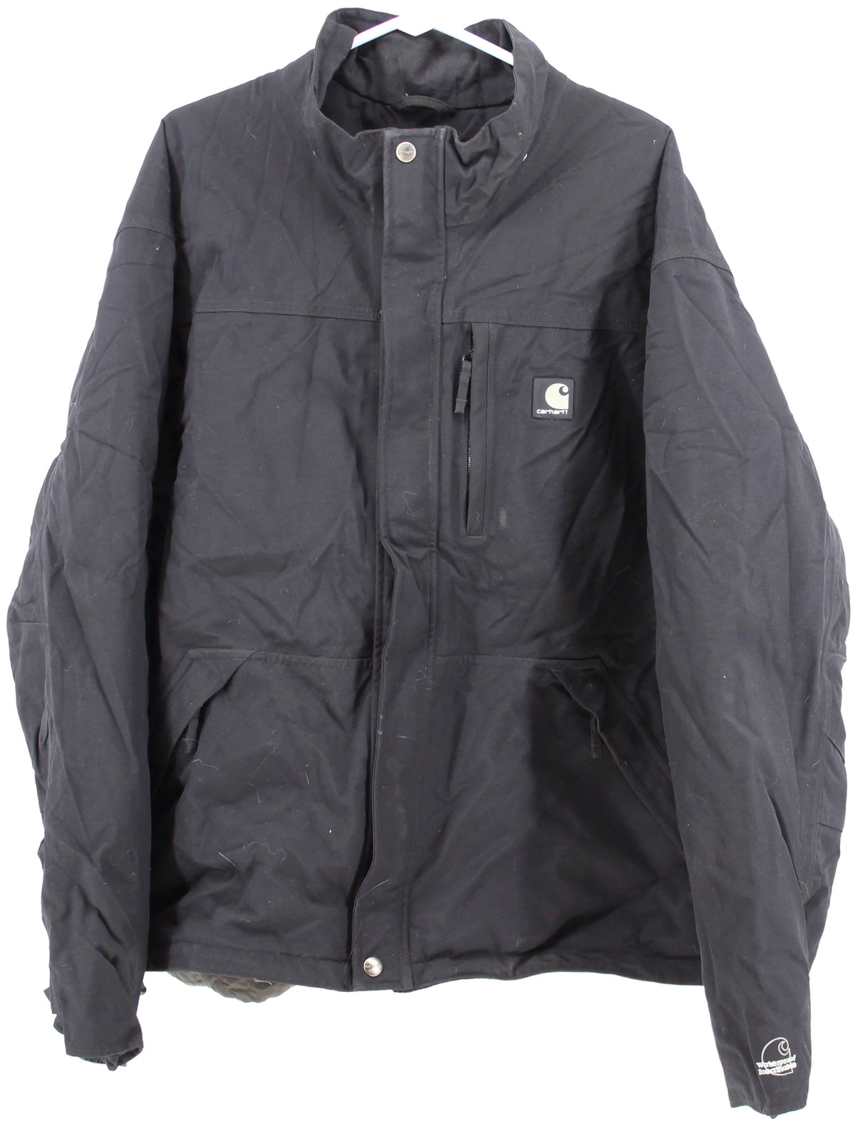 Carhartt Waterproof Breathable Black Jacket With Quilted Lining