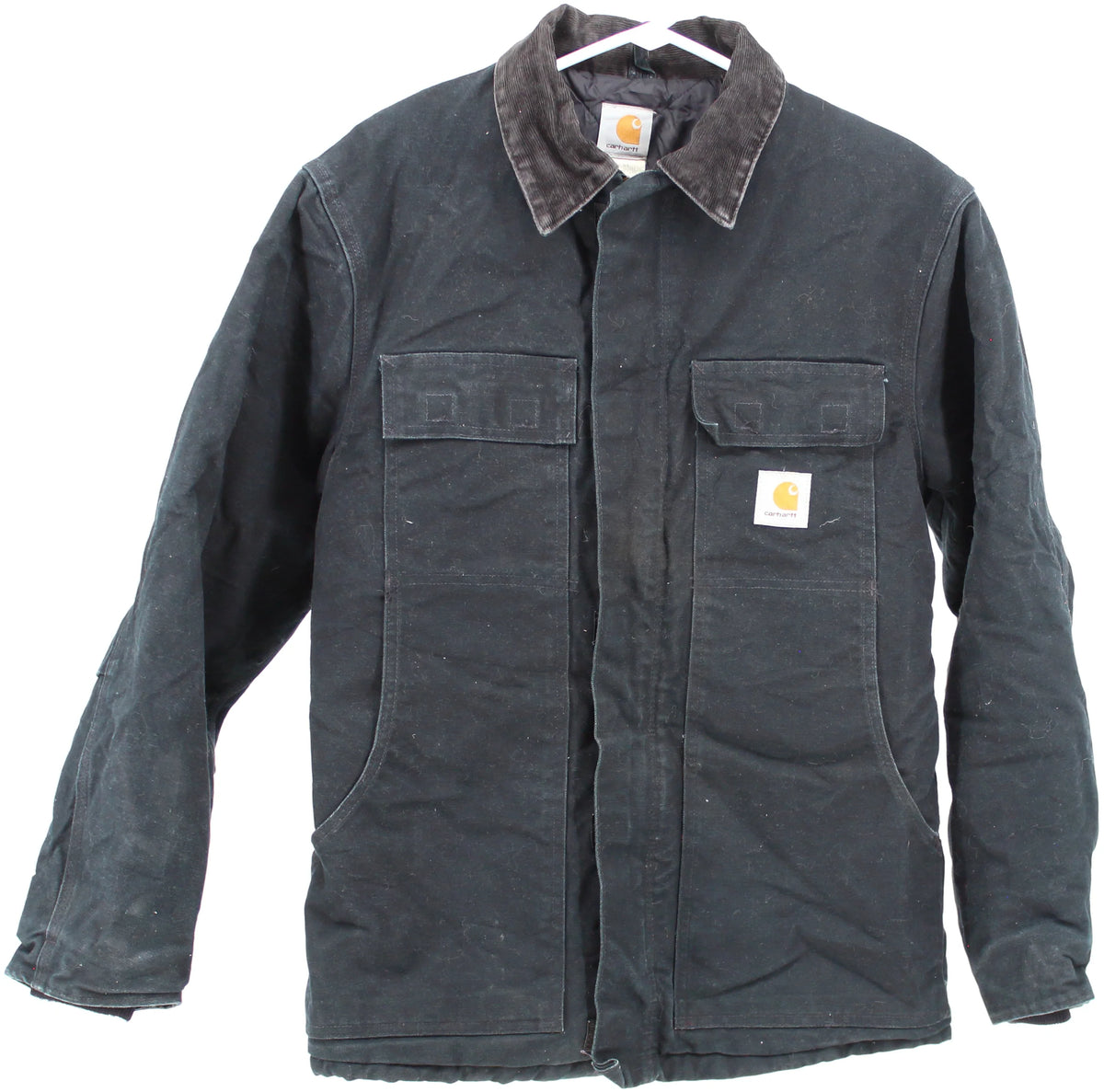Carhartt Black Quilt Lined Jacket and Corduroy Collar
