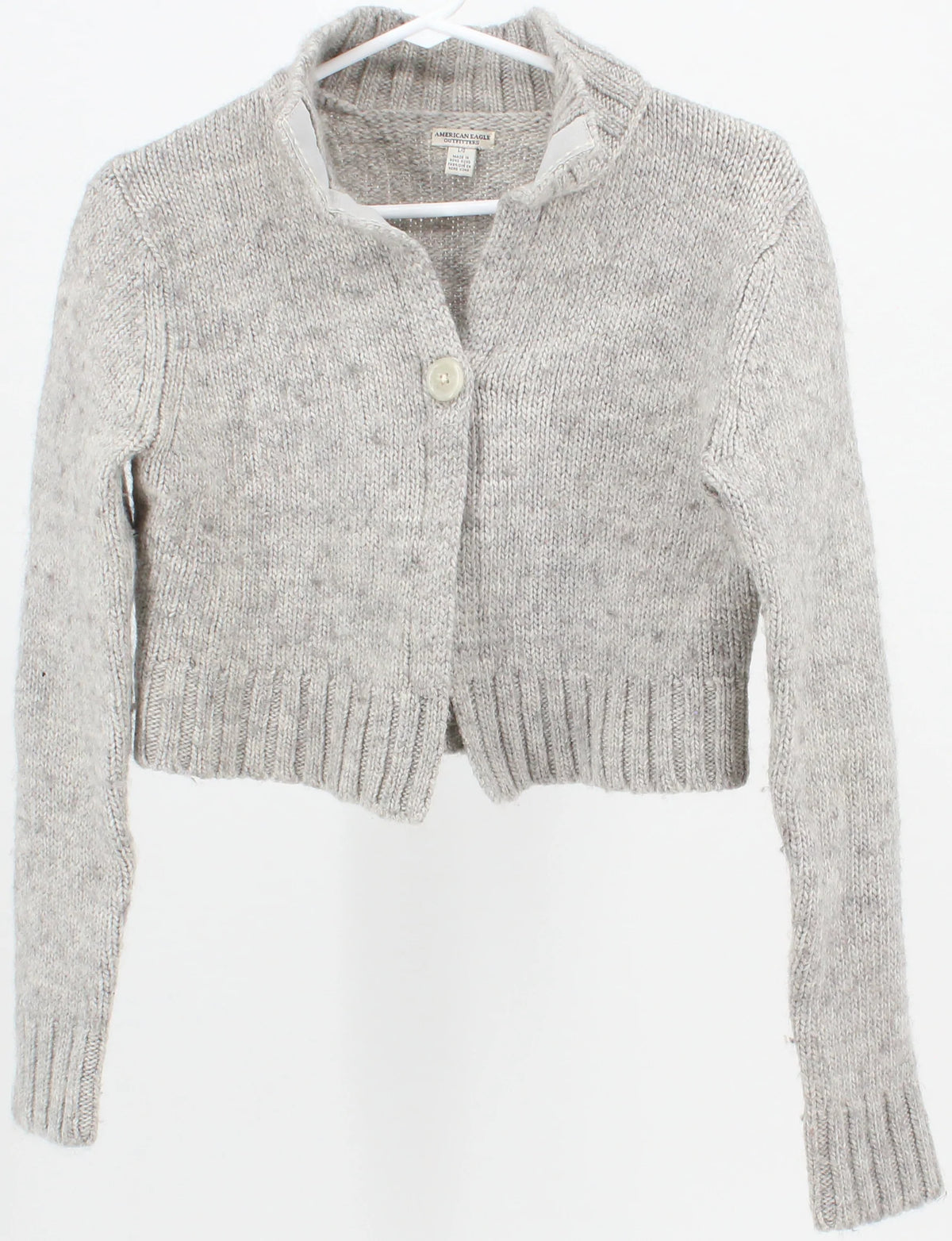 American Eagle Outfitters Grey Cropped Cardigan