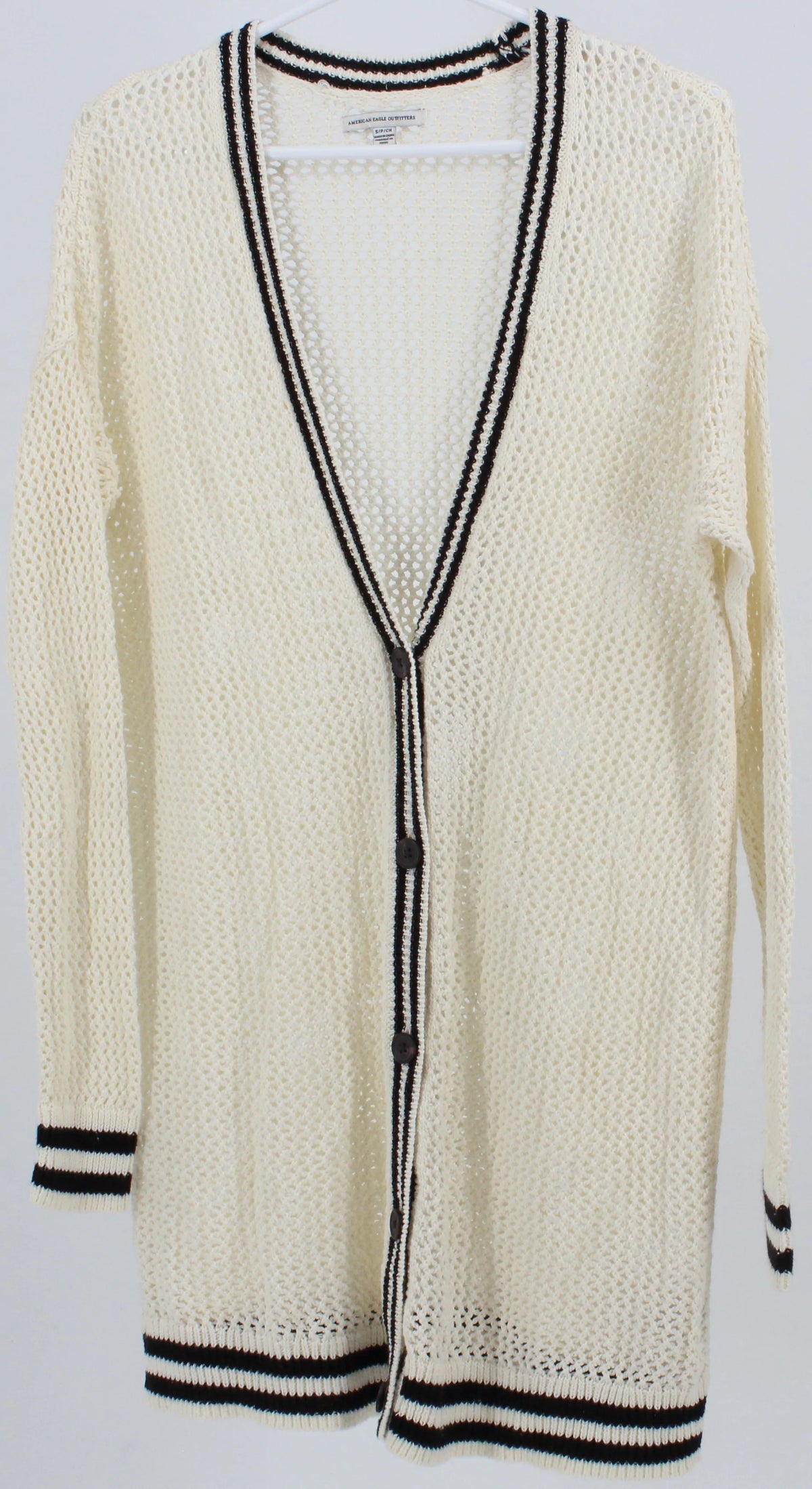 American Eagle Outfitters Off White Long Cardigan