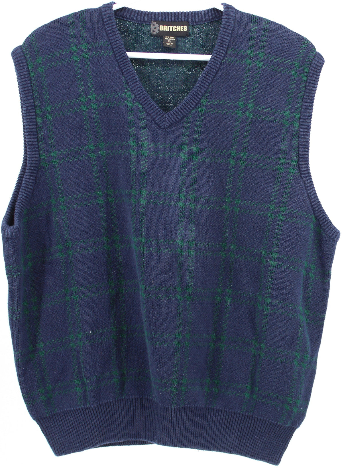 Britches Blue and Green Plaid Vest