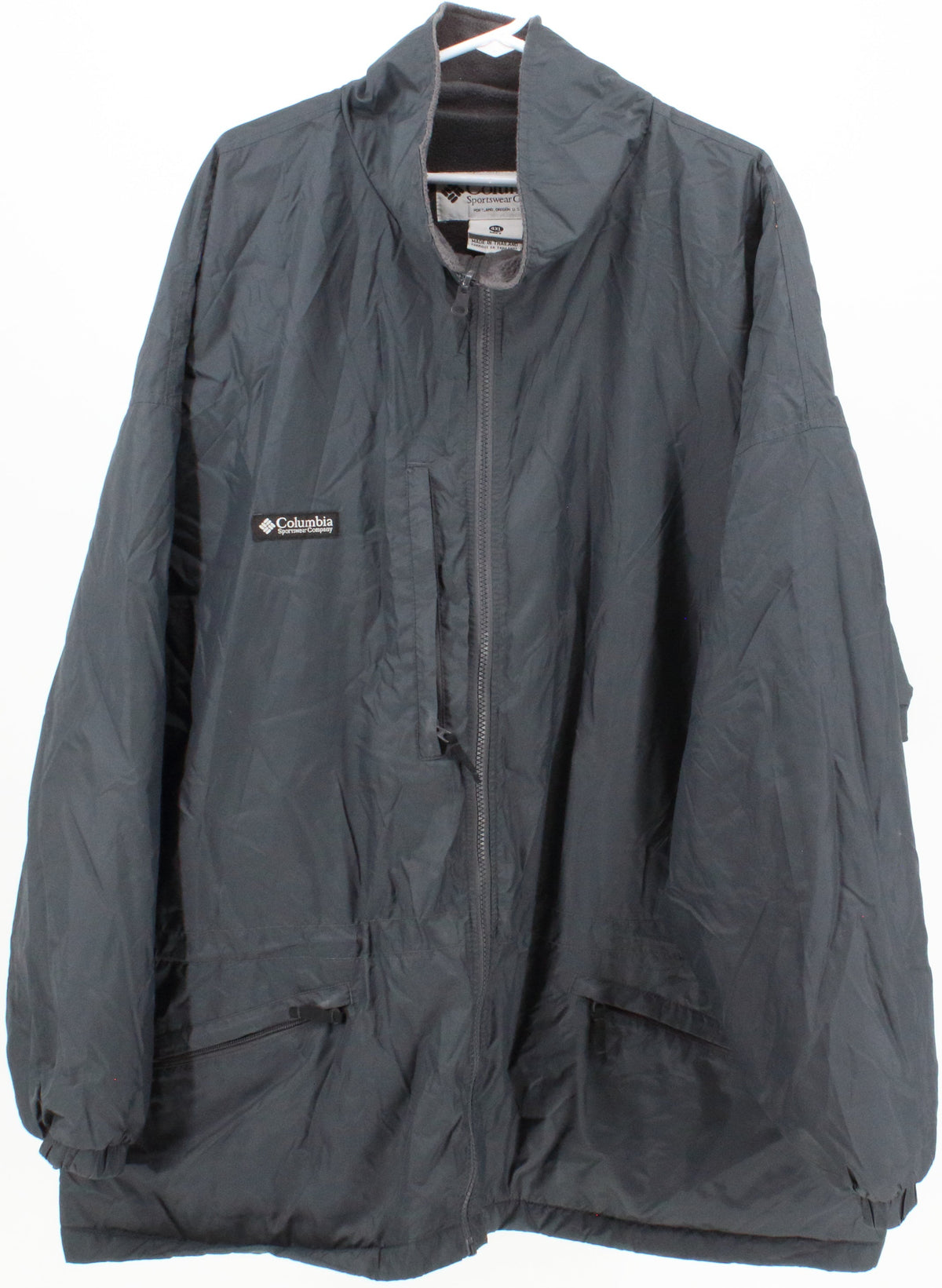 Columbia Men's Dark Grey Fleece Lined Nylon Jacket