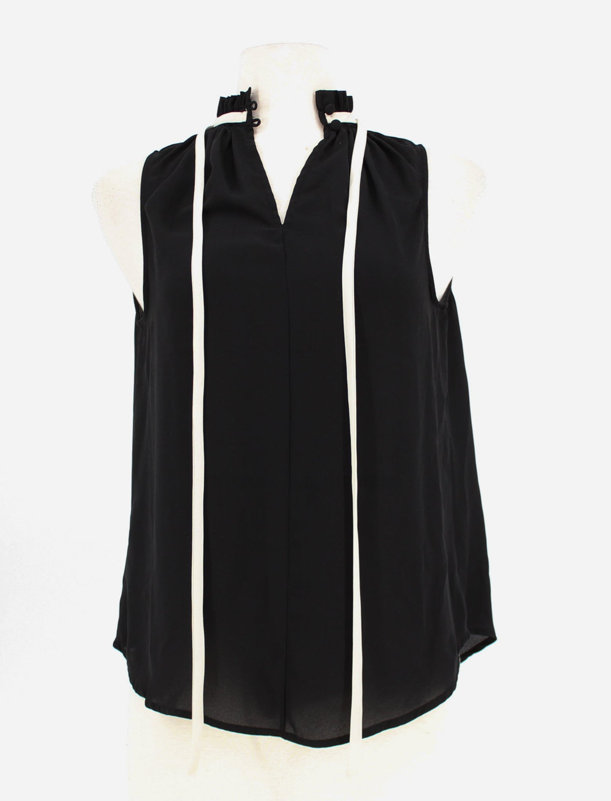 WhoWhatWear High-Neck Sleeveless Blouse with Tie