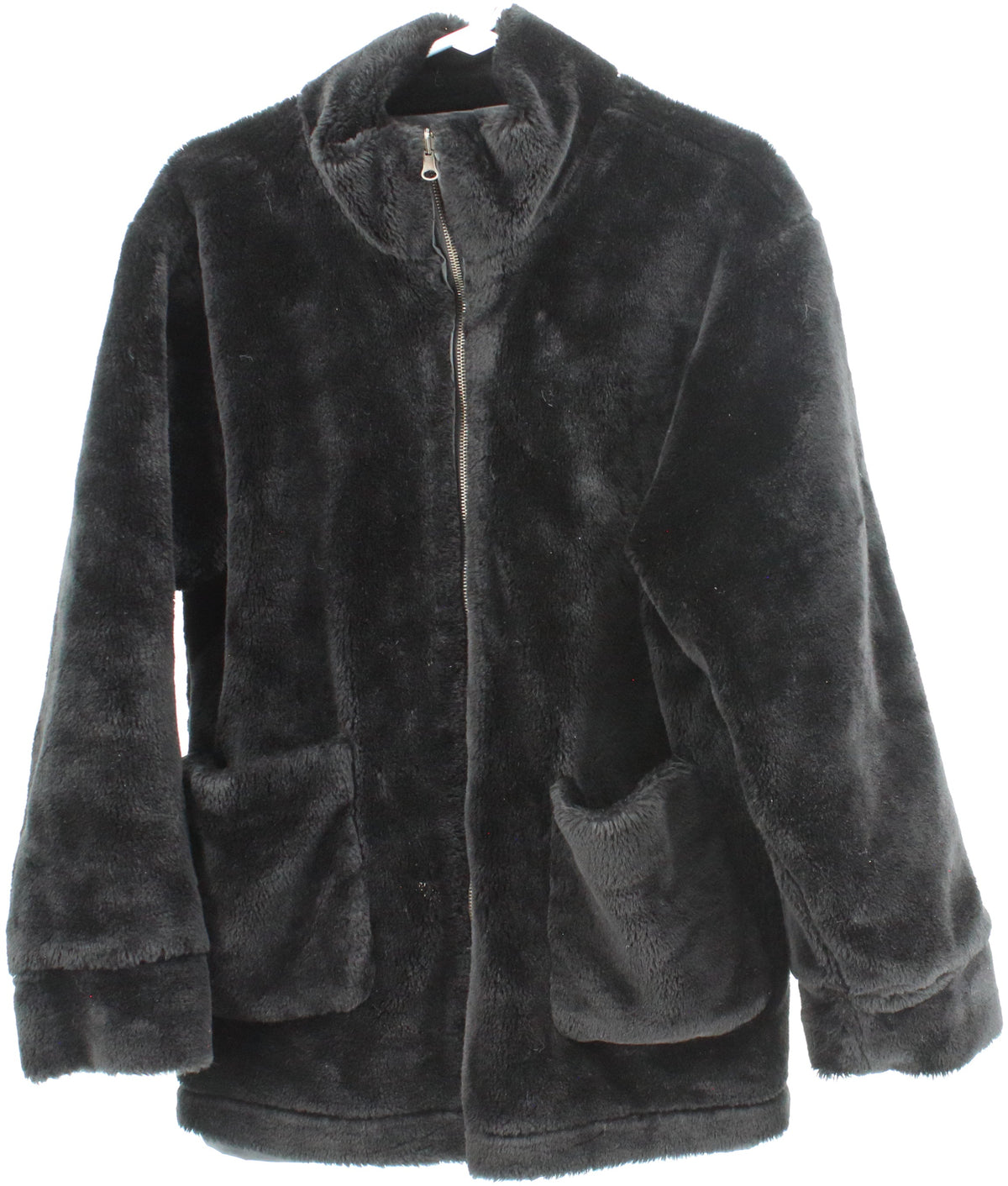 Fu Da Sport Reversible Black Faux Fur Coat