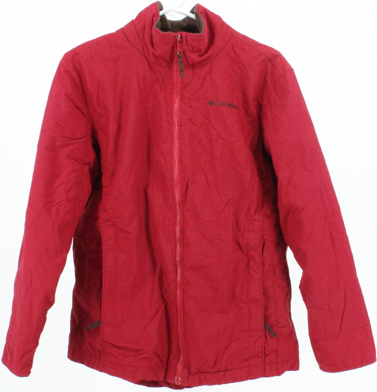 Columbia Women's Red Jacket With Brown Fleece Lining