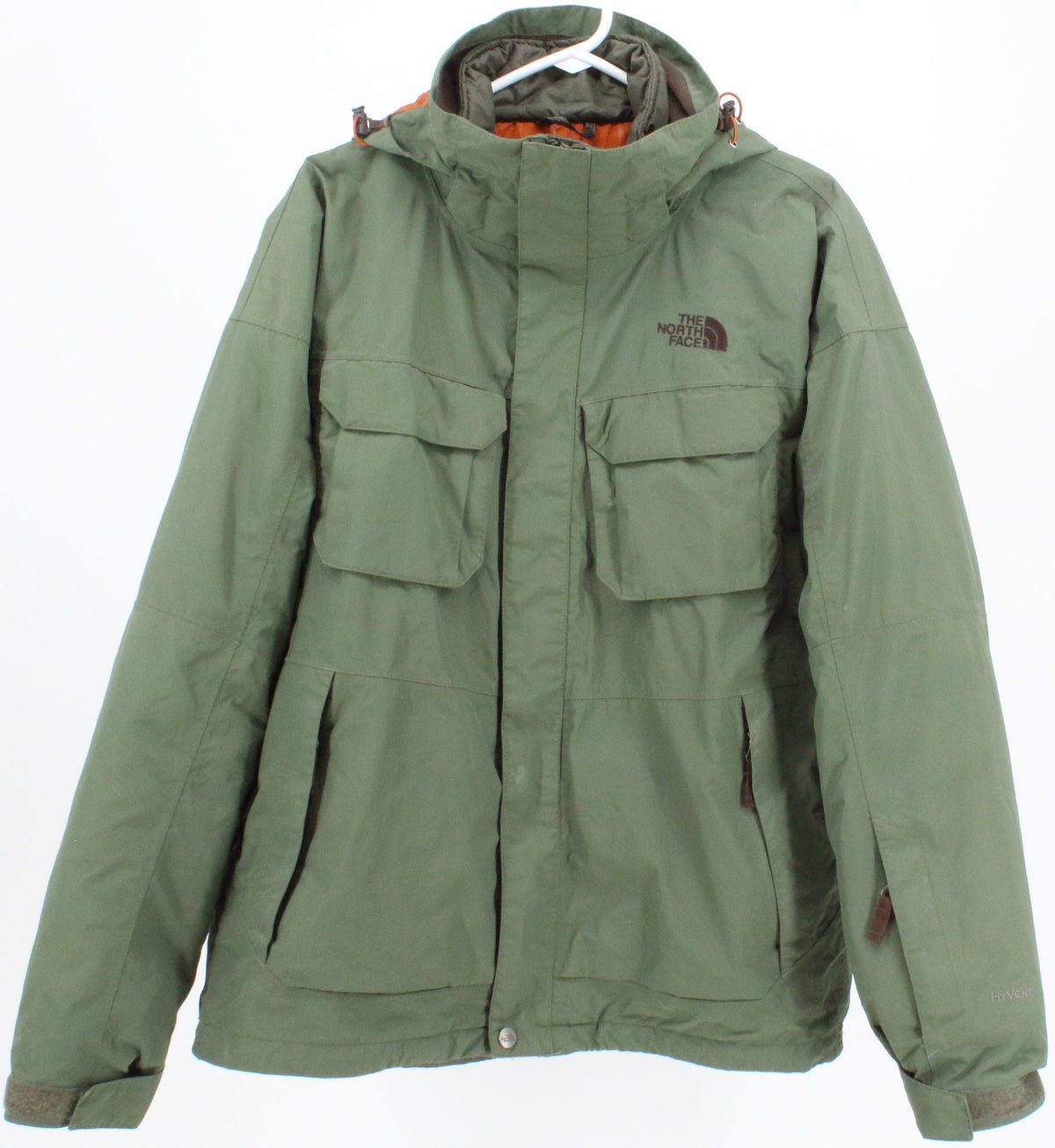 The North Face Men's Green and Orange Insulated Coat