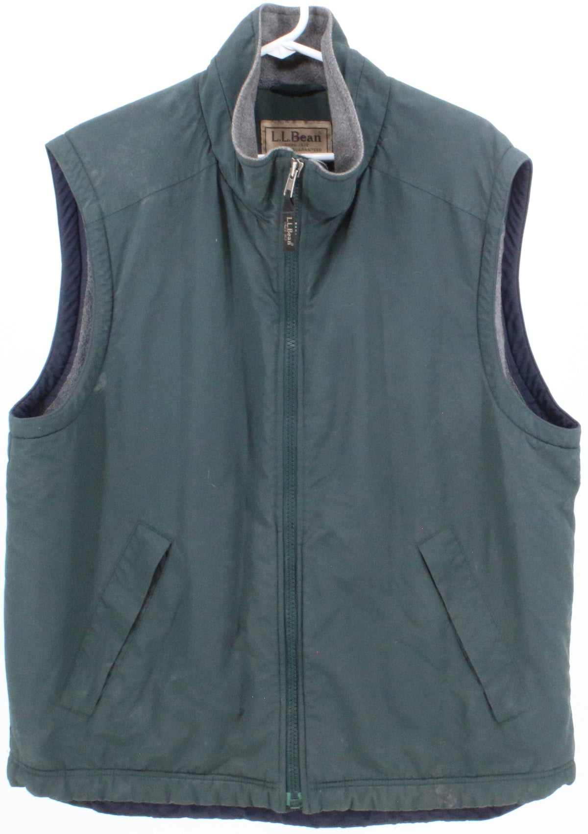 L.L.Bean Green Fleece Lined Vest