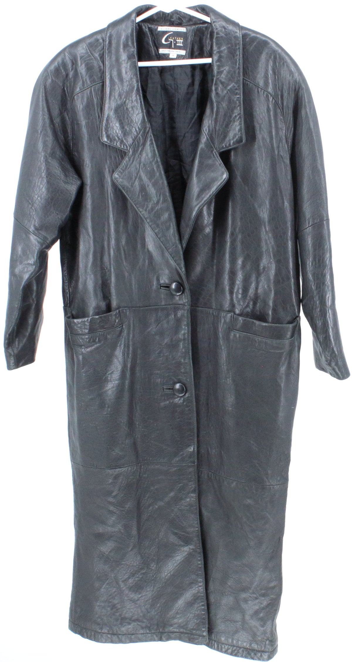 Leather G-III Black Long Leather Coat