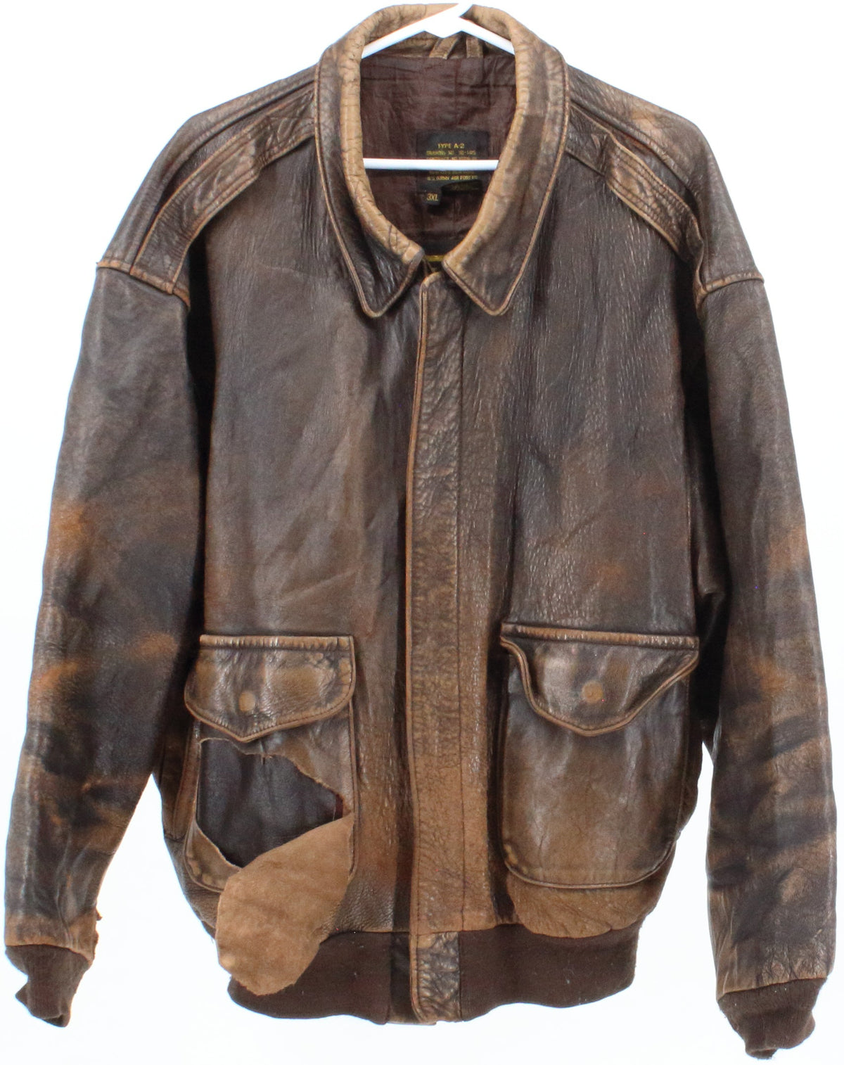 Authentic Avirex Flight Garment Brown Leather Jacket