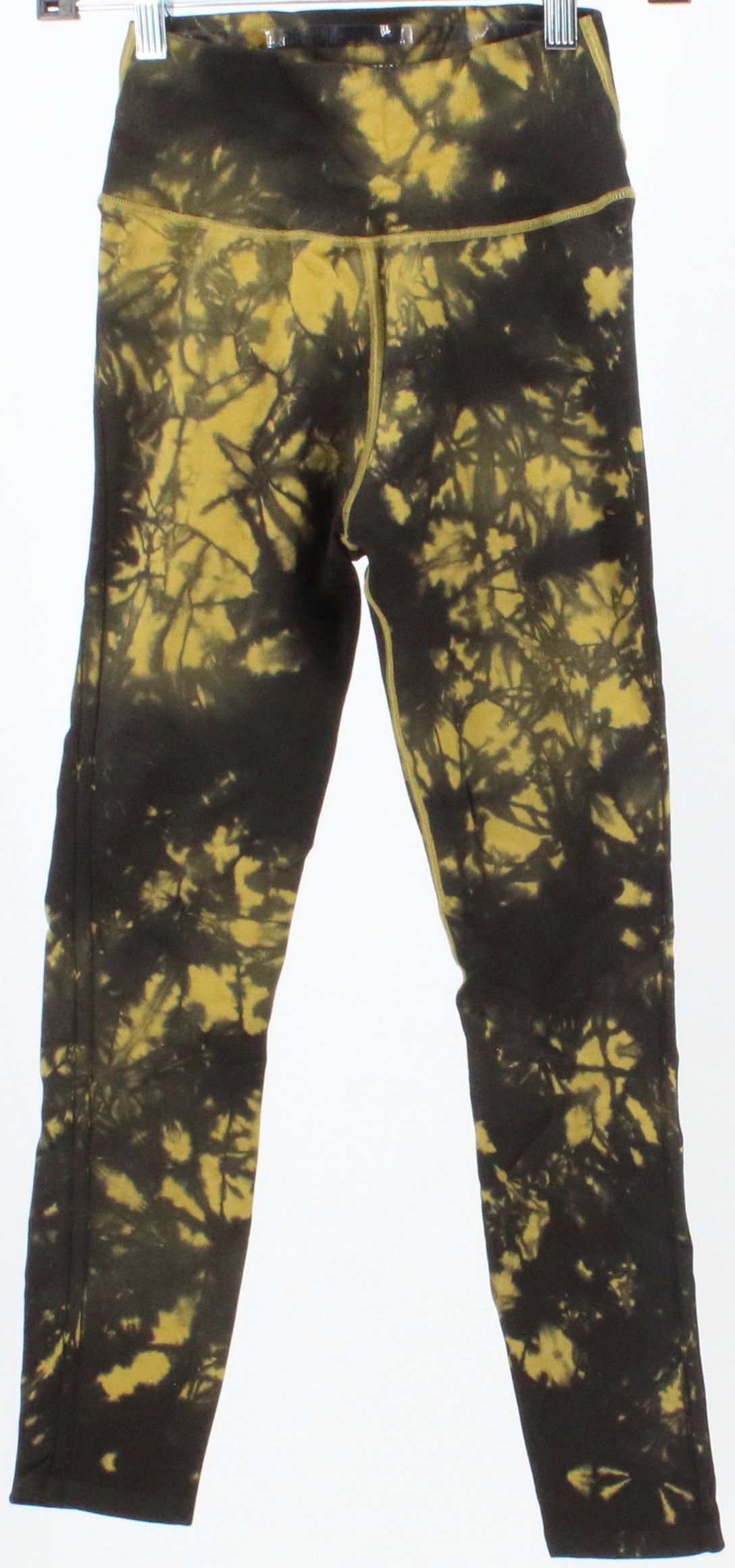 Good American Black and Yellow Tie-Dye Legging Pants