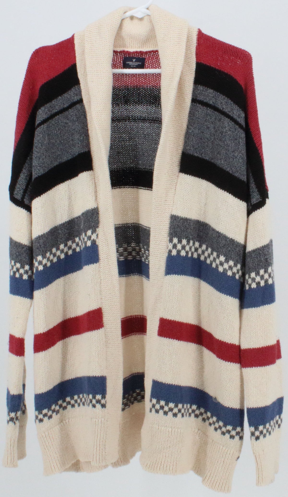 American Eagle Outfitters Cream Striped Cardigan