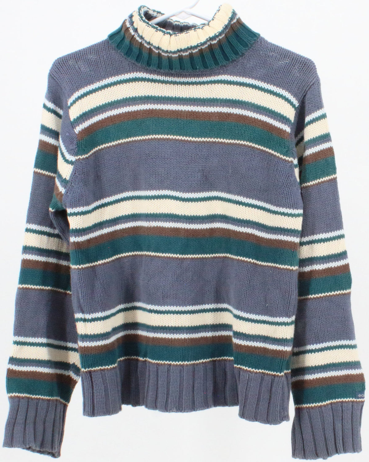 Columbia Women's Blue Striped Turtleneck Sweater
