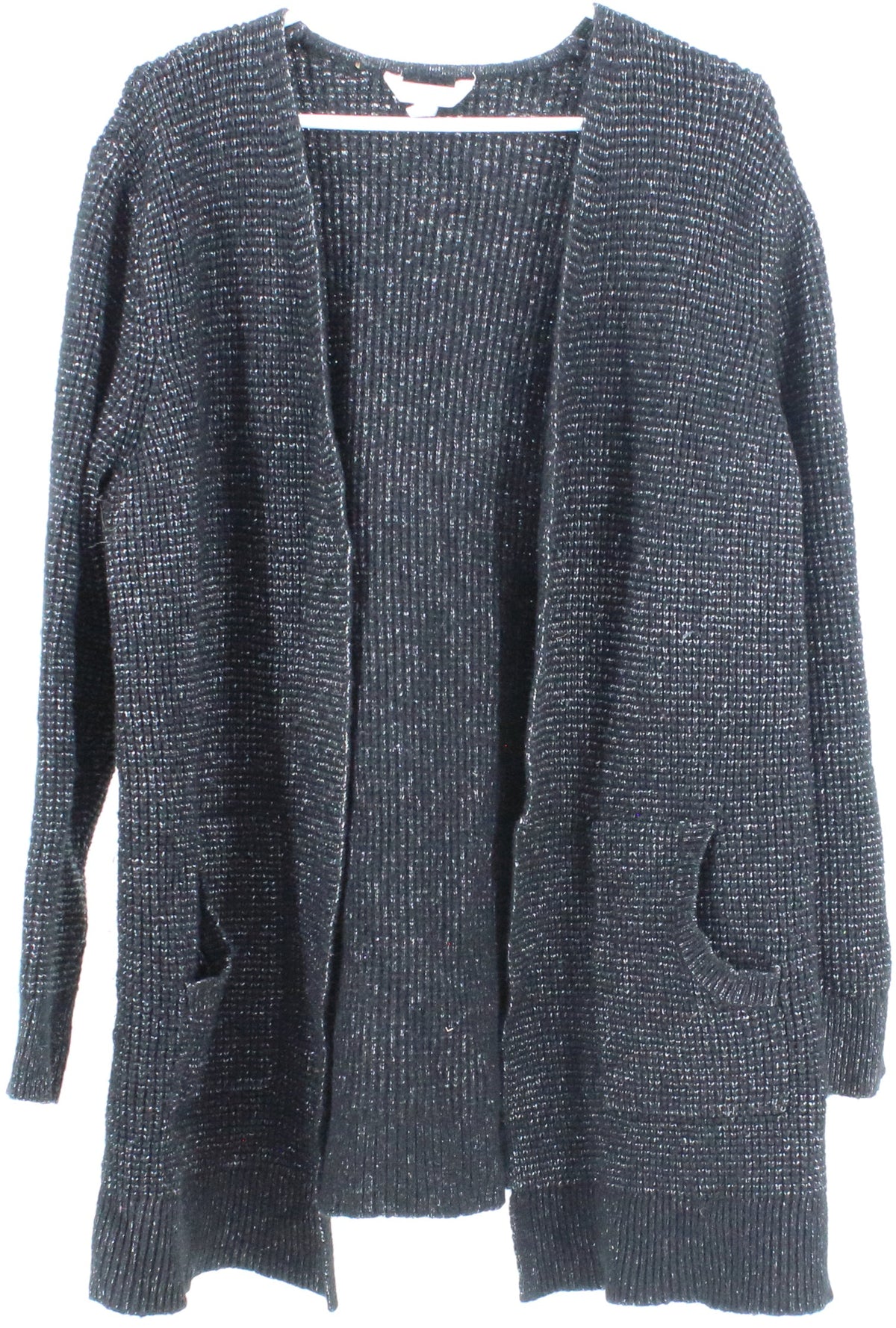 Time and Tru Black Open Cardigan