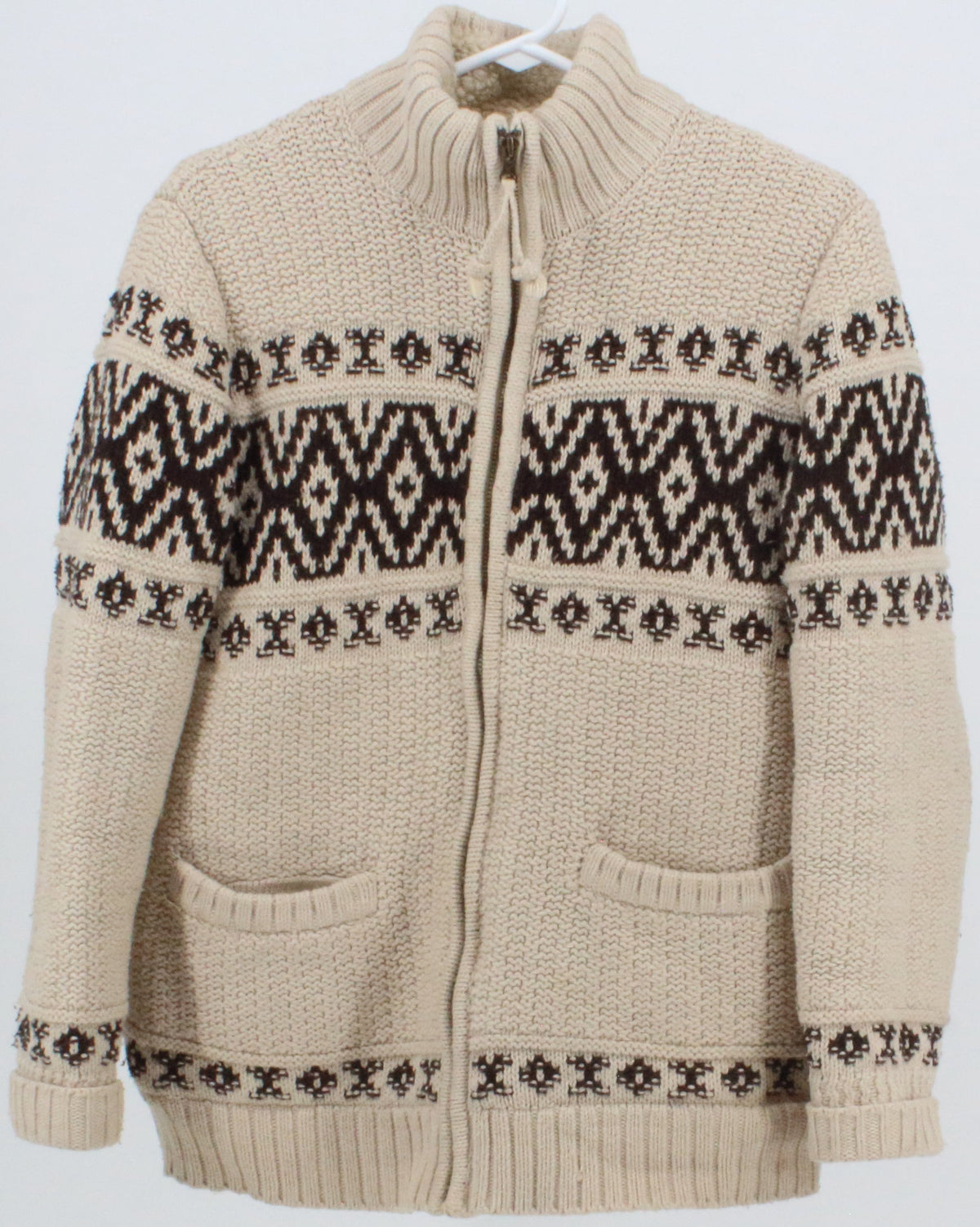 American Eagle Outfitters Beige Sherpa Lined Full Zip Cardigan