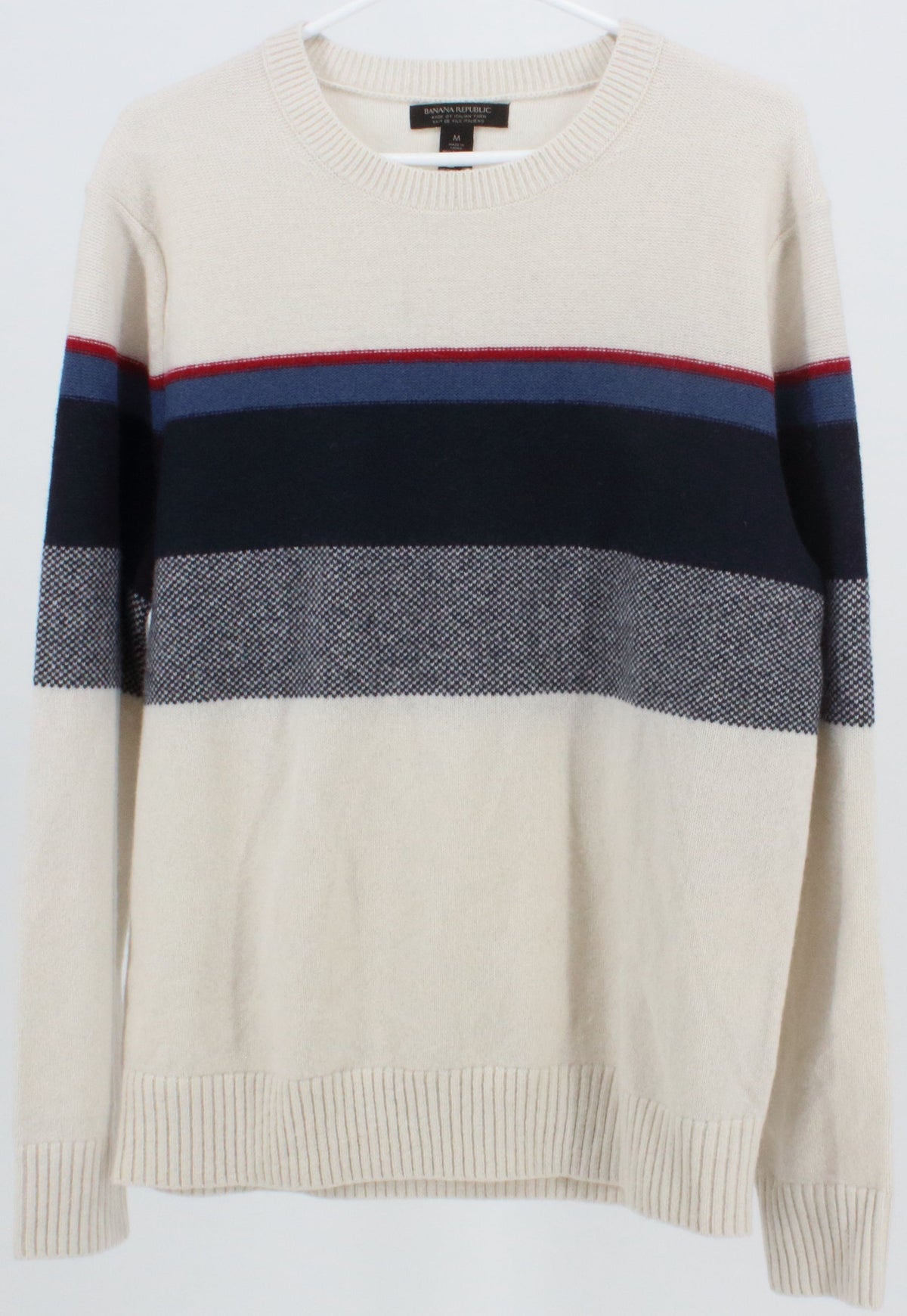 Banana Republic Off White and Blue Sweater