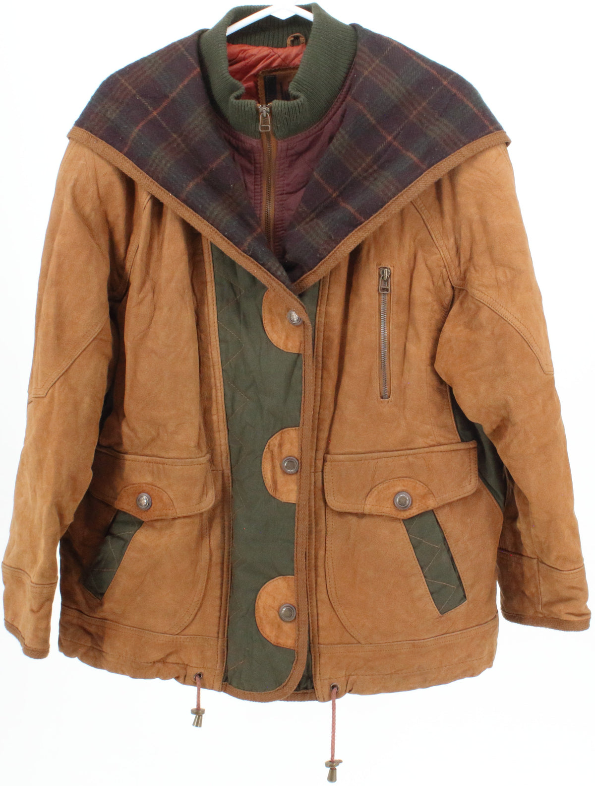 Winlit Brown Hooded Leather Jacket