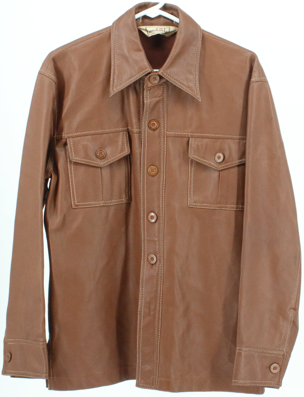 Carl Michaels Brown Leather Shirt