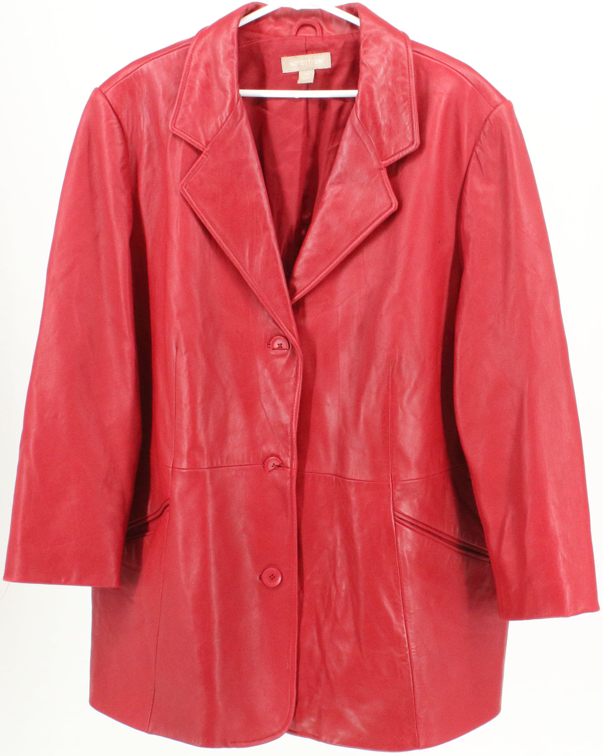 Nordstrom Red Leather Blazer