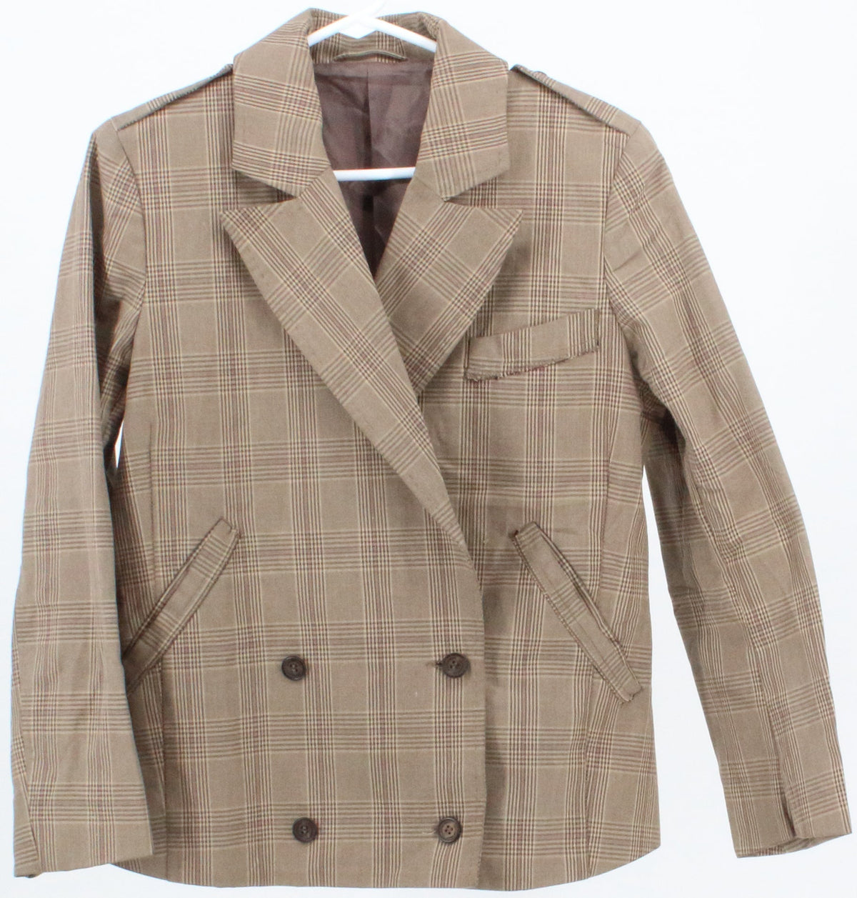 J.Lindeberg Beige Plaid Short Jacket