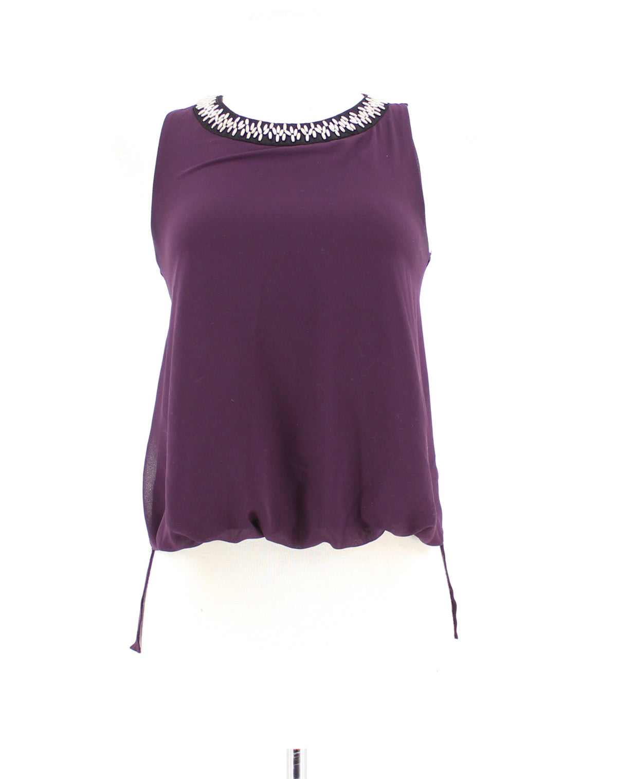 Abyer Round Neck Beaded Sleeveless Blouse