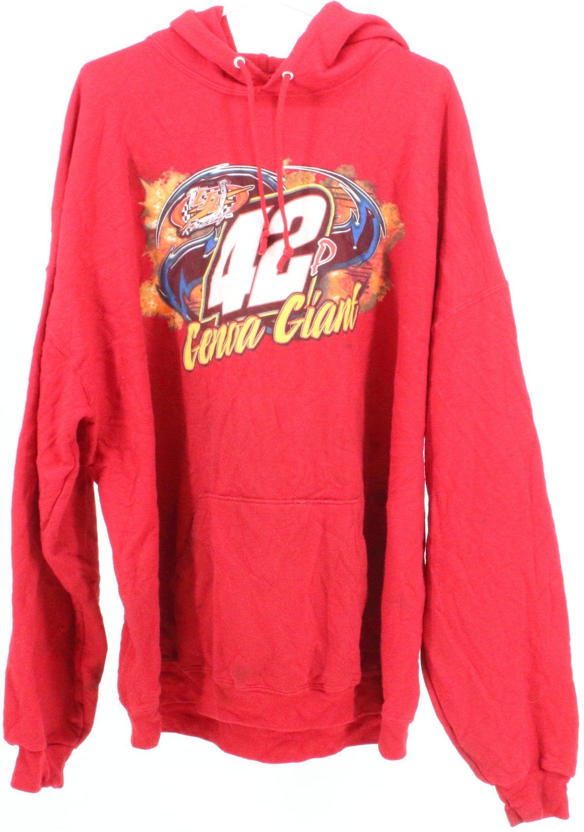 Jerzees LJL Racing 42P Genoa Giant Red Hooded Sweatshirt