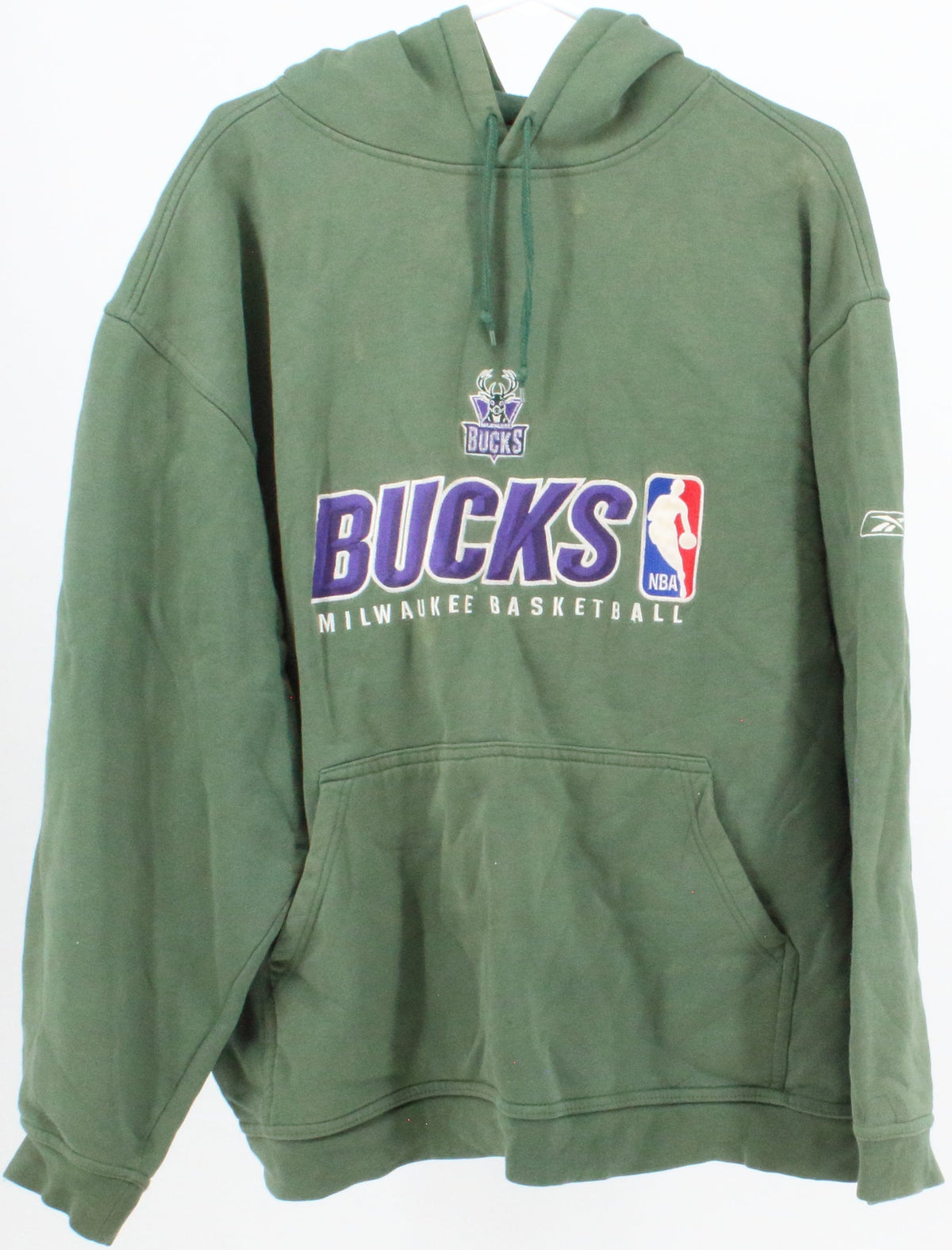 Reebok Bucks NBA Green Hooded Sweatshirt