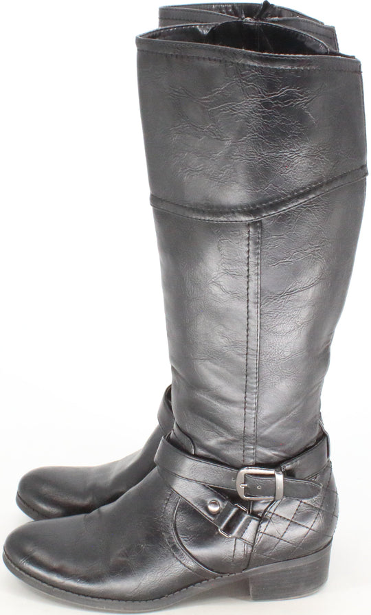 Unisa Black Calf Knee High Boots