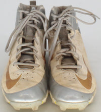 Load image into Gallery viewer, Nike Huarache Fastflex White Silver and Gold Baseball Cleats
