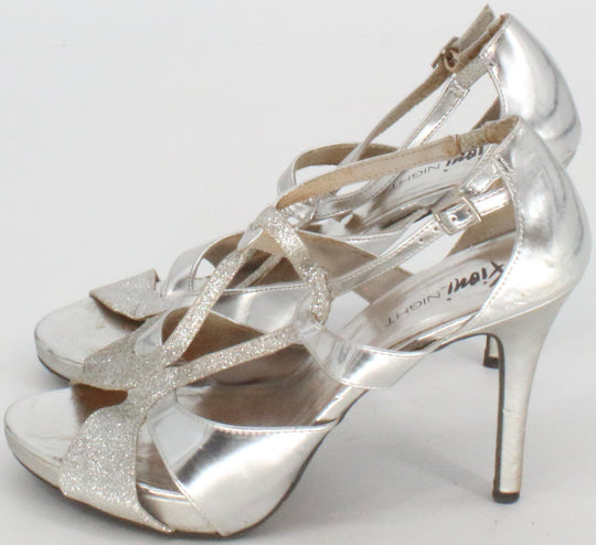 Fioni Night Silver and Glitter High Heels Sandals