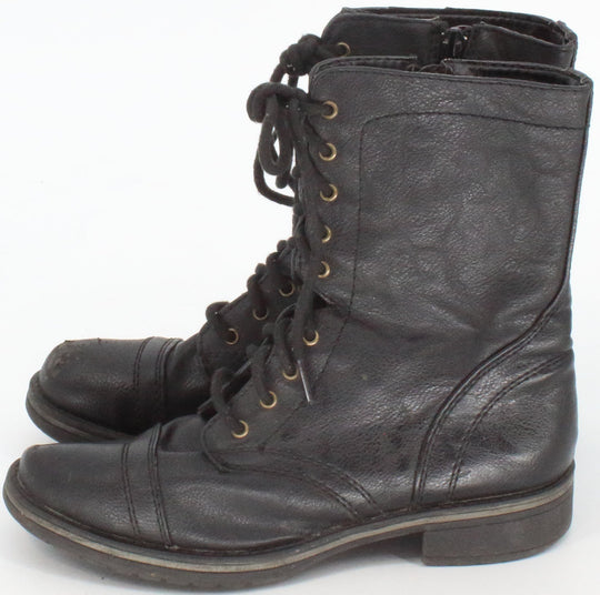 So Black Lace-Up Boots