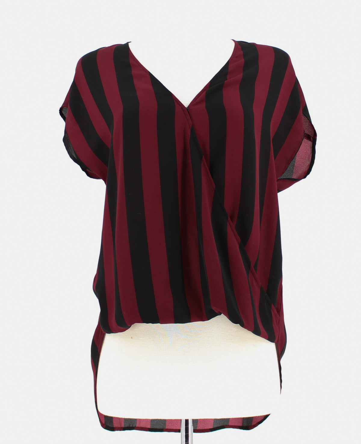 Forever21 Striped V-neck Wrap Around Dolman Sleeved Blouse